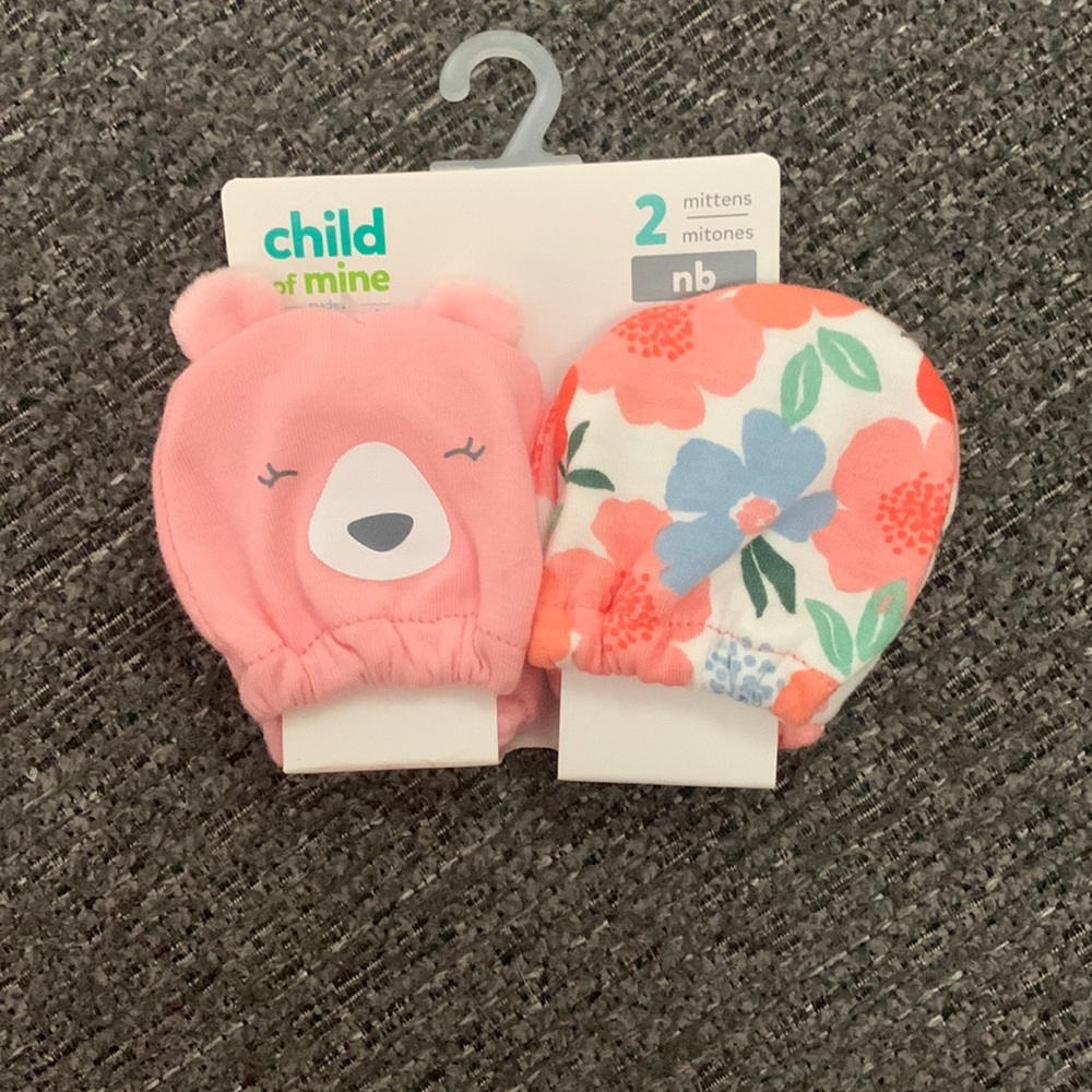 Baby Girl 2pk Newborn Mittens